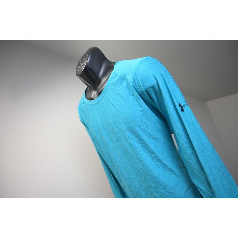 Under Armour Gym Shirt Heatgear Blue Long Sleeve Athletic‎ Mens Size 2XL XXL
